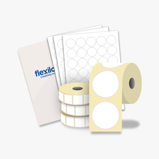 Matt White Recycled Paper, Permanent Adhesive Labels