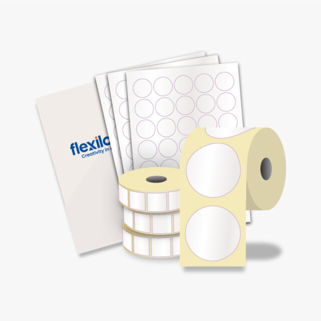 Semi Gloss White Laser Paper, Permanent Adhesive Labels