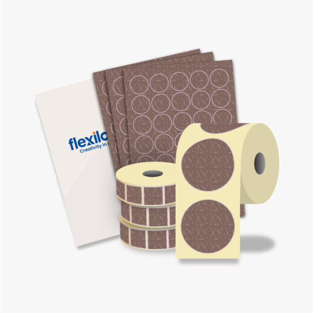 Textured Brown Paper, Permanent Adhesive Labels