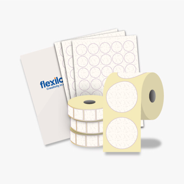 Textured White Paper, Permanent Adhesive Labels