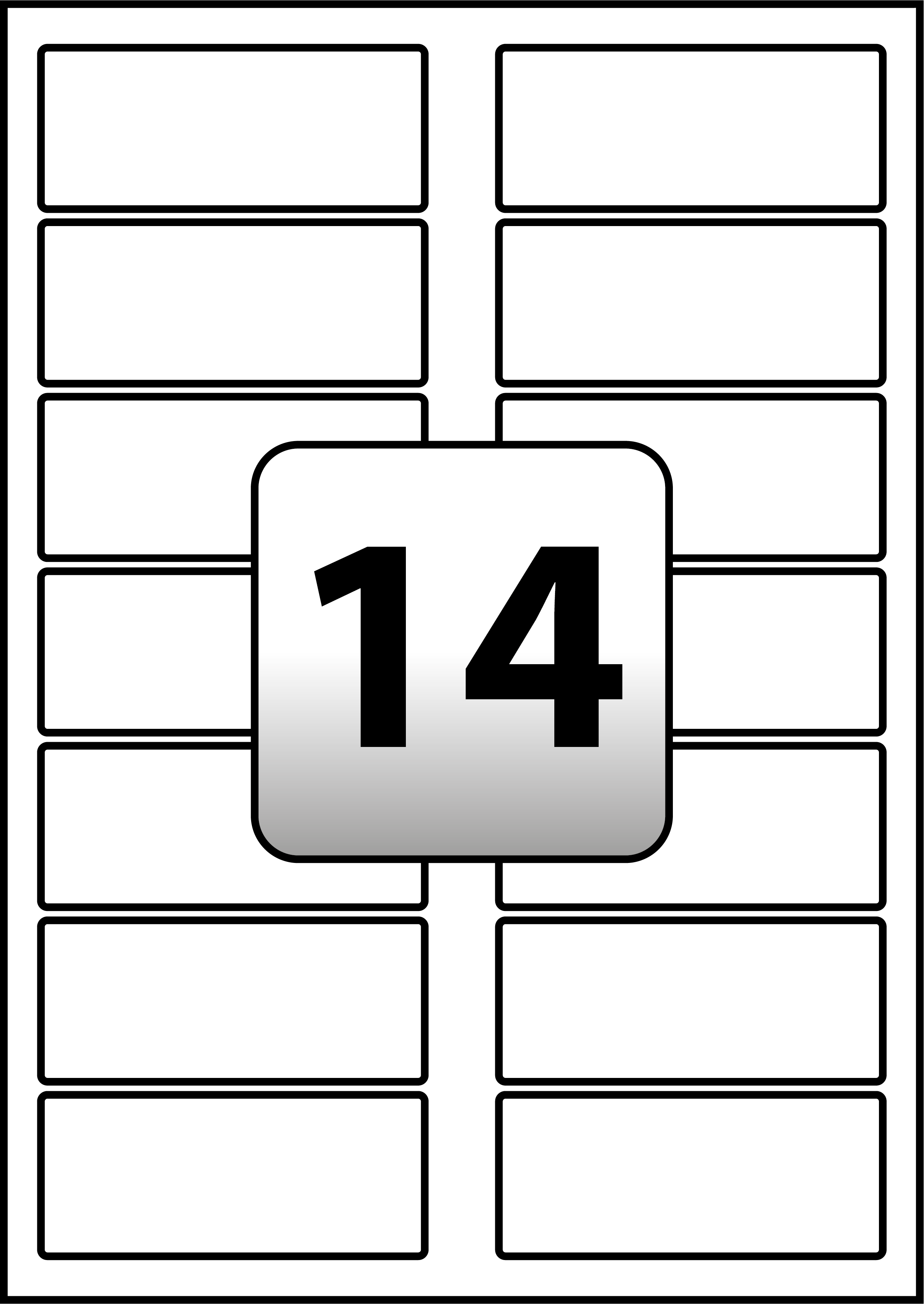 14 Rectangle Labels per A4 sheet 88 mm x 37 mm - Flexi Labels