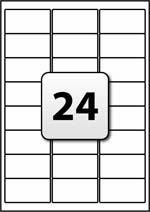 24 Inkjet Printer Labels per A4 sheet 64 mm x 33.9 mm - Flexi Labels