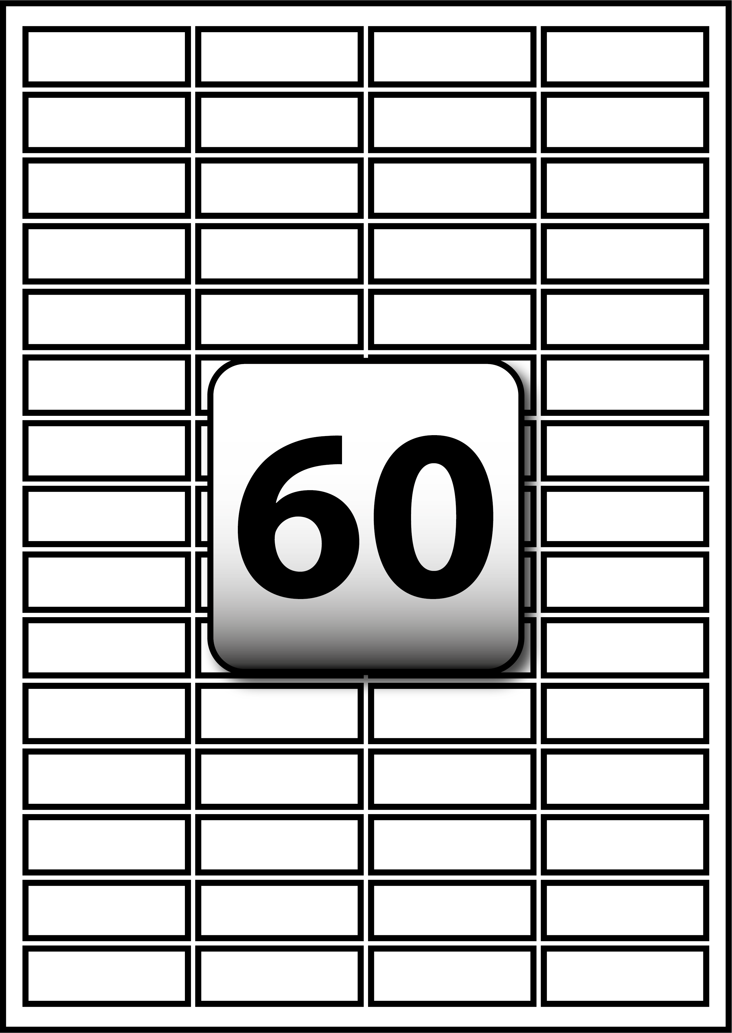 60 Address Labels per A4 sheet 47 mm x 16 mm - Flexi Labels