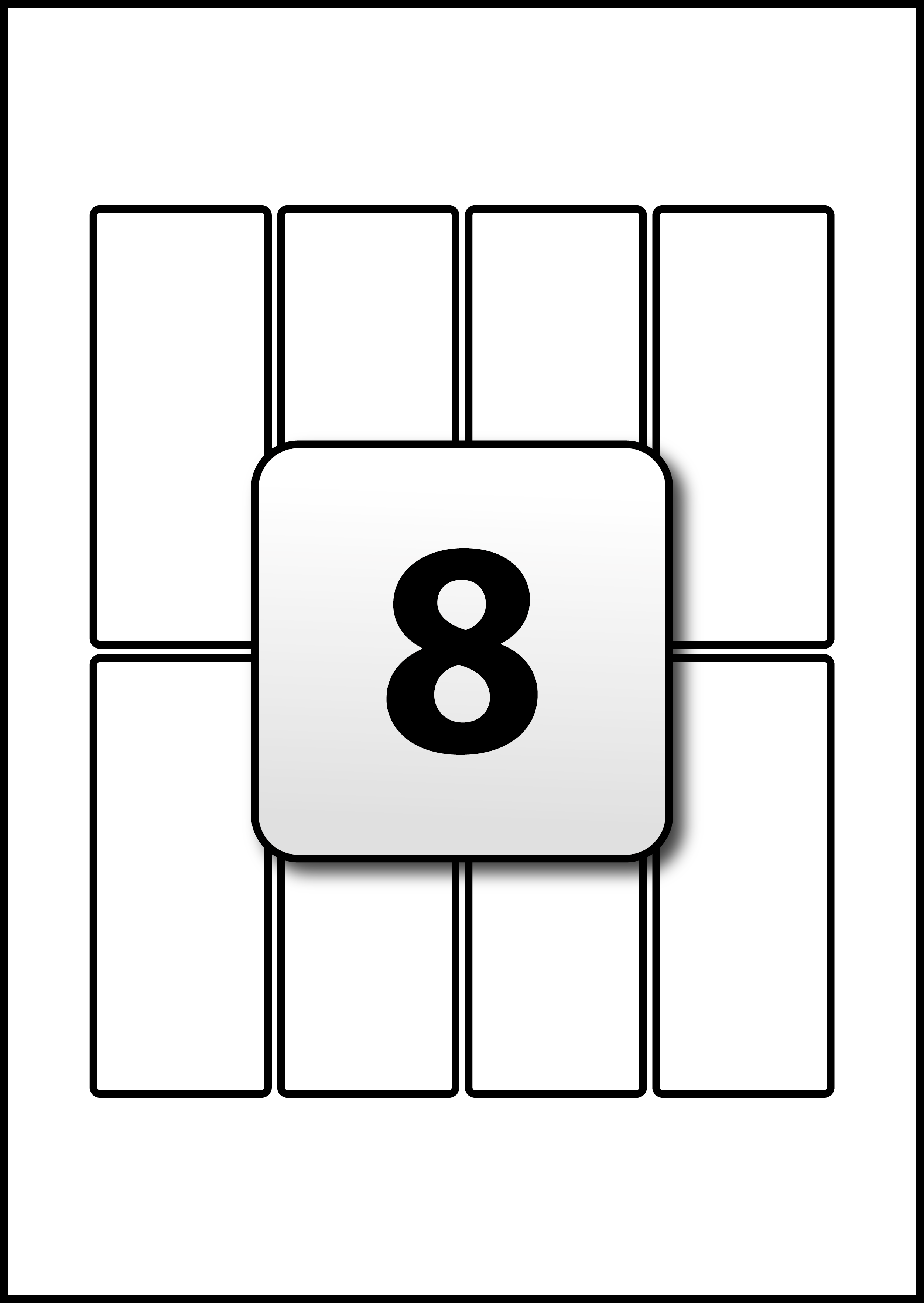 8 Rectangle Labels per A4 sheet 40 mm x 100 mm - Flexi Labels